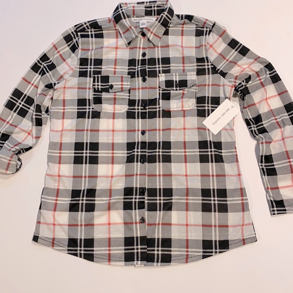 New York Laundry Small Plaid Roll Cuff Button Shirt New D27e